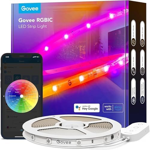 Govee RGBIC LED Strip Lights, 16.4ft WiFi LED Lights Work with Al...