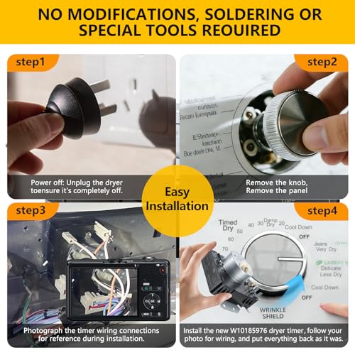 Image of W10185976 WPW10185976 Dryer Timer Replacement, Genuine OEM Quality, Replaces WPW10185976VP, W10185976D /E, AP6016539, PS11749829, 1481703, EAP11749829, Fits Whirlpool Kenmore Sears Dryers