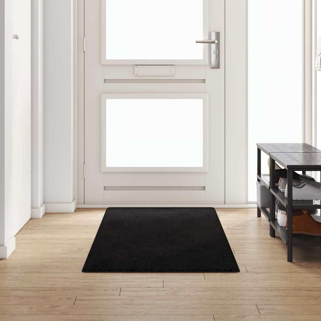 Tapis de couloir noir 100 % polypropylène touffé absorbant le son 80x250