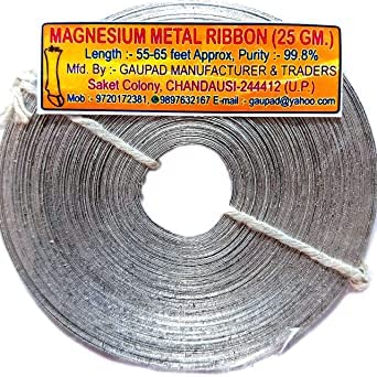 THE FIRST LAB Magnesium Ribbon Coil 55-70 Ft, 25 Grams Lab Study Purpose