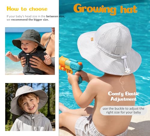 Baby Sun Hat Infant Toddler Summer Bucket Hat Kids Cotton Beach Sun Hats for Baby Boys Girls Child 0-6 Months Army Green — view 5