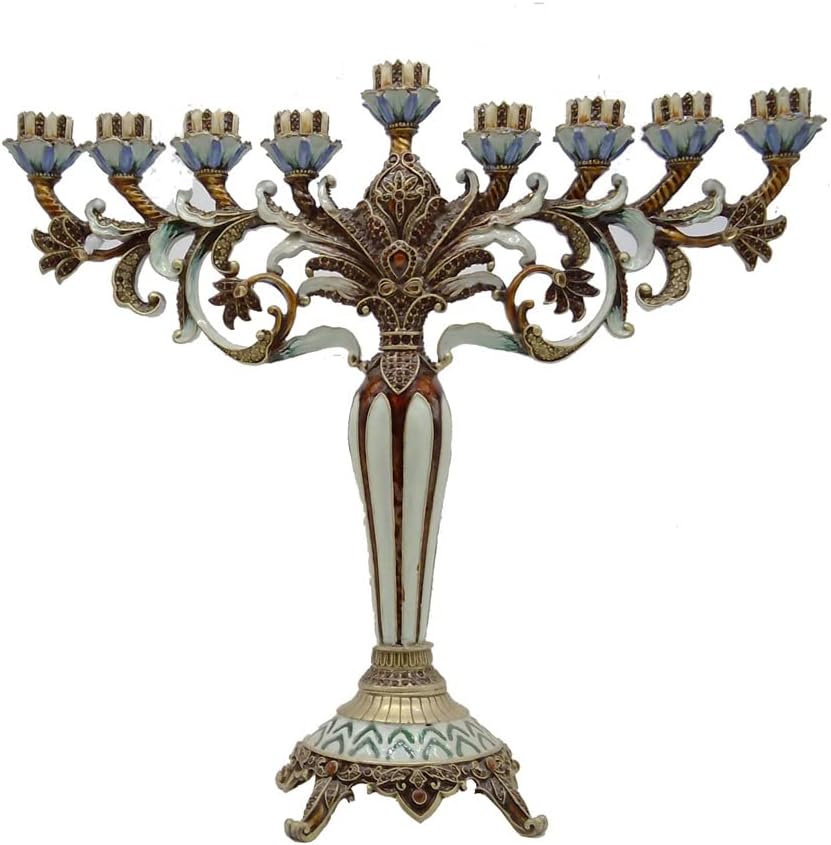 Candlestick Metal Candle Utensils Nine lamp Platform Decorated Religious Temple Ornaments Christmas