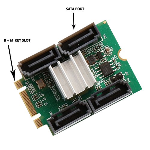 Syba 4 Port SATA III to M.2 M+B Key NGFF NVMe and SATA Socket Adapter Converter Card SD-ADA40118