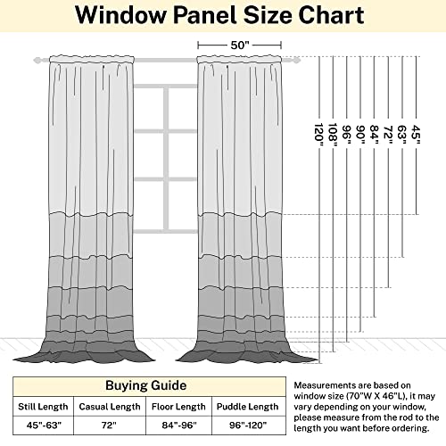 Meetbily Curtains Panels For Back Tab Semi Sheer, Linen Textured Drapes Rod Pocket, Flax Curtains For Farmhouse/Bedroom/Living Room/Window (2-Pack, 50 X 96 Inch, Natural) #TOP7