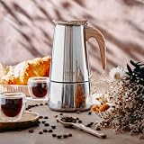 CAMRY Dzbanek do espresso indukcyjny – indukcja do aromatycznej kawy – wysokiej jakości indukcja Moka Pot Induction ze stali nierdzewnej – zaparzacz do wszystkich rodzajów kuchenek – 350 ml na 5-6