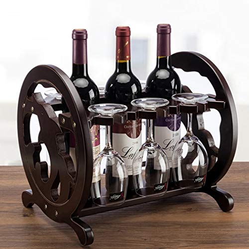 Soporte para botellas de vino de madera maciza 33x27x28cm miniatura 2