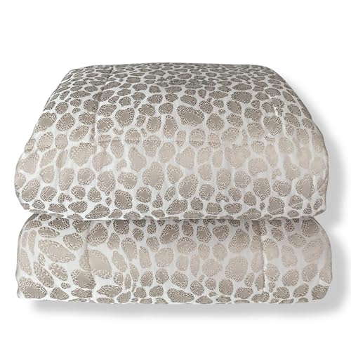 LIU . JO MILANO Trapunta Invernale Matrimoniale in Raso Jacquard Logo in punti luce Art. Dalmata 265x270cm (Tortora)