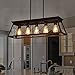 Fabulis Chandeliers Light Fixture for Dining Room Farmhouse Over Table Ceiling Light with 5 Lights Pendant Lights Kitchen Island Modern Light for entryway Bedroom Living Room Hallway Black