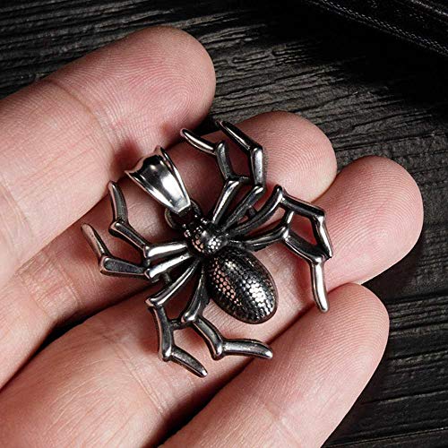 Jude Jewelers Retro Vintage Stainless Steel Fat Spider Style Halloween Party School Holiday Biker Pendant Necklace3