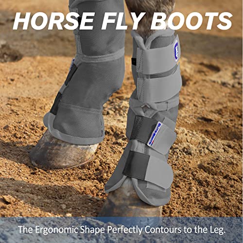 Botas de mosca para caballo en días de verano protectores de malla confortables para prado 7
