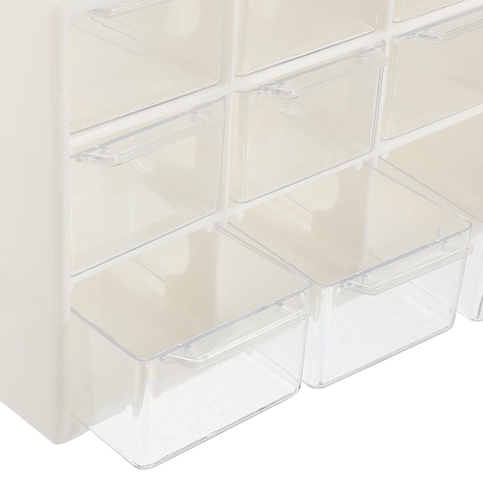Boîte à Tiroirs à Perles Compartimentée en Plastique Beige, Lot de 4