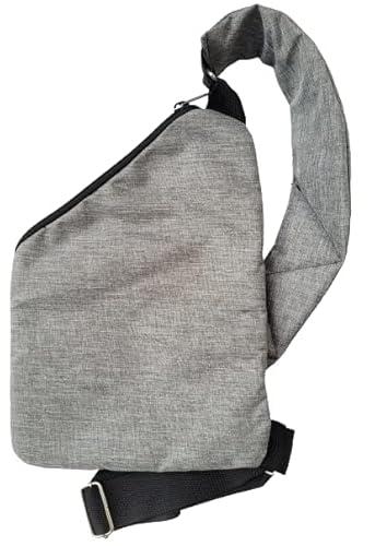 Bolsa De Ombro Bag Pochete Transversal Slim Impermeável Antifurto… (Cinza)