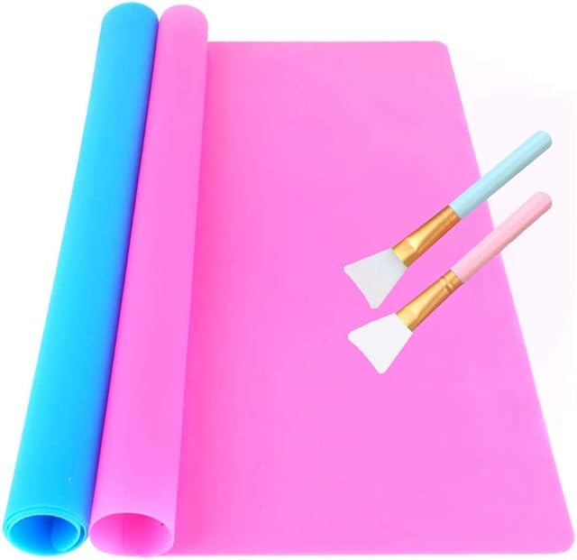 Jatidne 2 Pack Silicone Mat for Resin Epoxy Large Silicone Sheet for Craft Clay Jewellery Multi-Purpose Protective Mat 40cm*30cm Size
