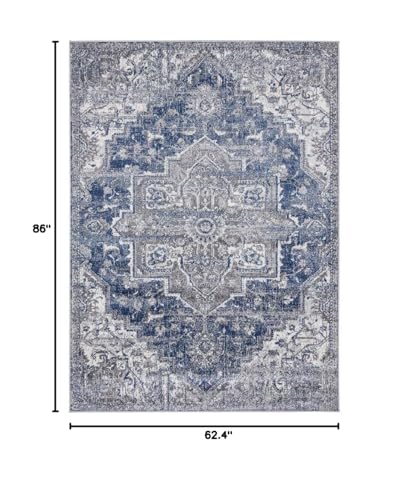 LUXE WEAVERS Hampstead Oriental Denim 5x7 Area Rug 5623