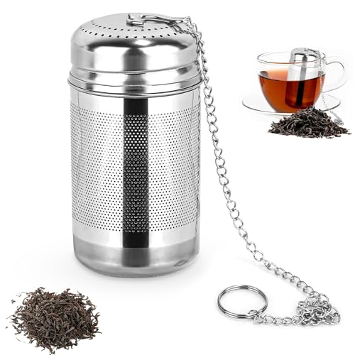 Colador de Té de Acero Inoxidable 304 Con Gancho de Cadena para Teteras, Tazas y Botellas