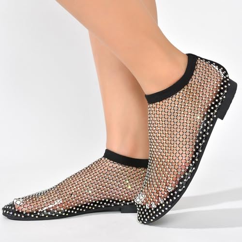 Cape Robbin Fantasia Rhinestone Mesh Flat Sandals (Fantasia)4