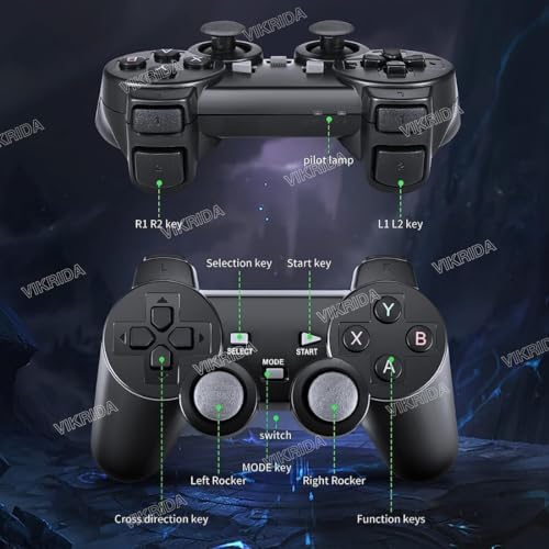 VikriDA Wireless Retro 24000+Games Built-in Supports Multiple Devices in 4K Ultra HD - Plug & Play Video TV Game - 64GB TF Card, 9 Emulators Toy for Kids 2 512Nc153DUL