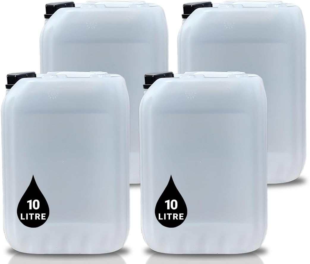 PowerChem 10L JERRY CAN - UN Approved Stackable Bottle Container + 51mm Tamper Evident Cap | Perfect for Storage of Water Liquid NATURAL