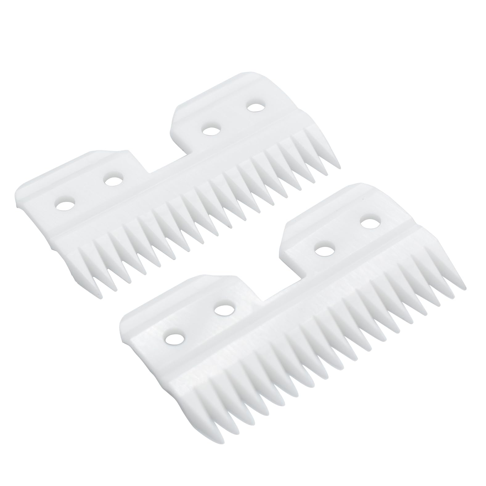 Professional 18 Teeth Hair Clipper Replacement Blades, Zirconia Ceramic Moving Blade for Oster A5 Fast Feed Clippers Perfect for Both Pet Grooming/Human Hair (White, 2)
