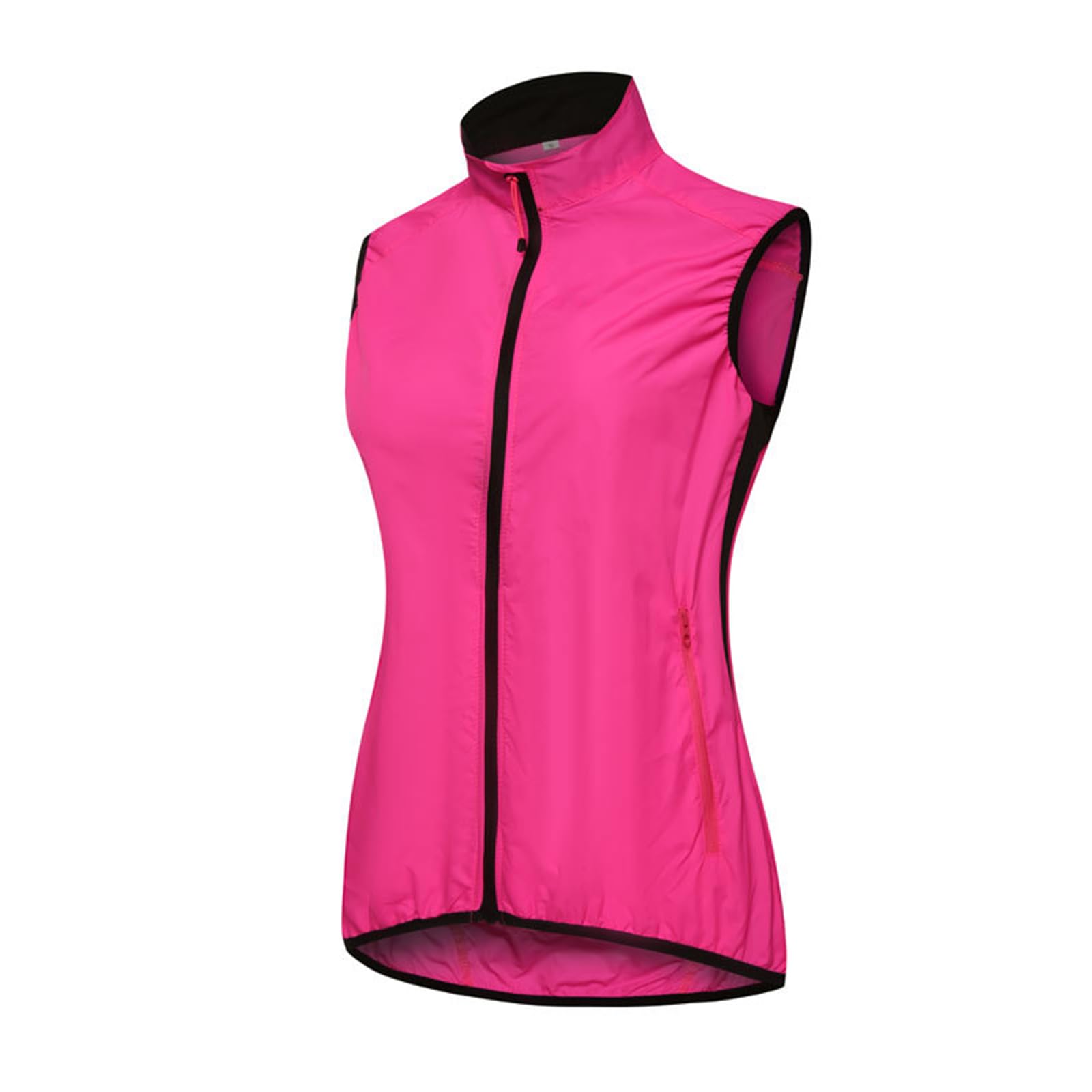 ARMAAN Gilet da Ciclismo da Donna Gilet da Corsa Riflettente ad Alta visibilità Giacca Senza Maniche Softshell Gilet Leggero Impermeabile con Colletto alla Coreana Gilet da Mountain Bike,Pink-S