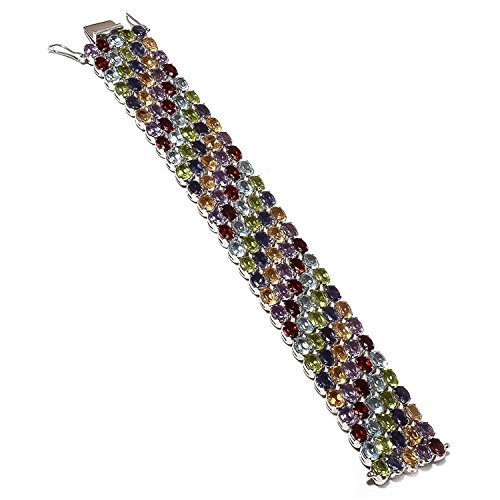 Bracelet pierres précieuses mixtes en argent, le cadeau idéal femme