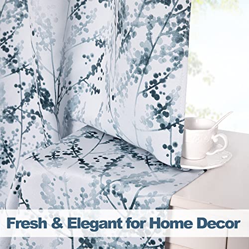 Mysky Home Curtains 84 Inches Long For Living Room Tree Branch Pattern Curtain For Dining Room Patio Window Thermal Insulated Curtains Home Decoration Grommet Drapes, Navy Blue, 2 Panels #TOP5