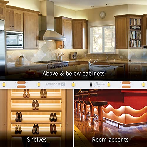 Image of Armacost Lighting RibbonFlex Home 12V White LED Strip Light Tape 30 LED /m 3000K 16 ft (5m), 16.4 ft (5m) 141232