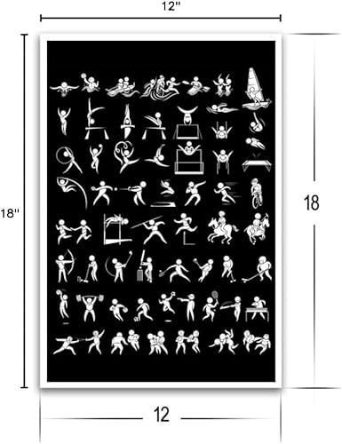 Póster de personajes deportivos, para aulas, gimnasios, atletismo, deportes, 12 x 18 pulgadas, para aulas, dormitorios y decoración del hogar,