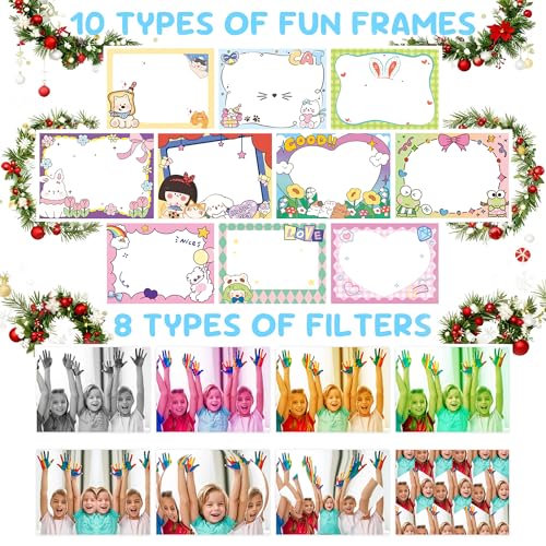 Câmera infantil com impressão instantânea, câmera de impressão instantânea para crianças com cartão SD de 32 GB, presente infantil para crianças de 6 a 12 anos, impressão em escala de cinza, sem - Imagem 5