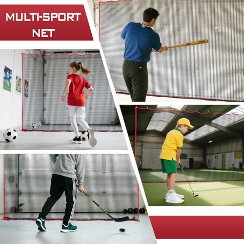 Image of Golf Netting, 10ft, 15ft, 20ft Sports Netting - Heavy Duty High Impact Multi-Sport Practice Net for Golf, Baseball, Soccer, Hockey, Lacrosse, Backyard Driving & Training Barrier