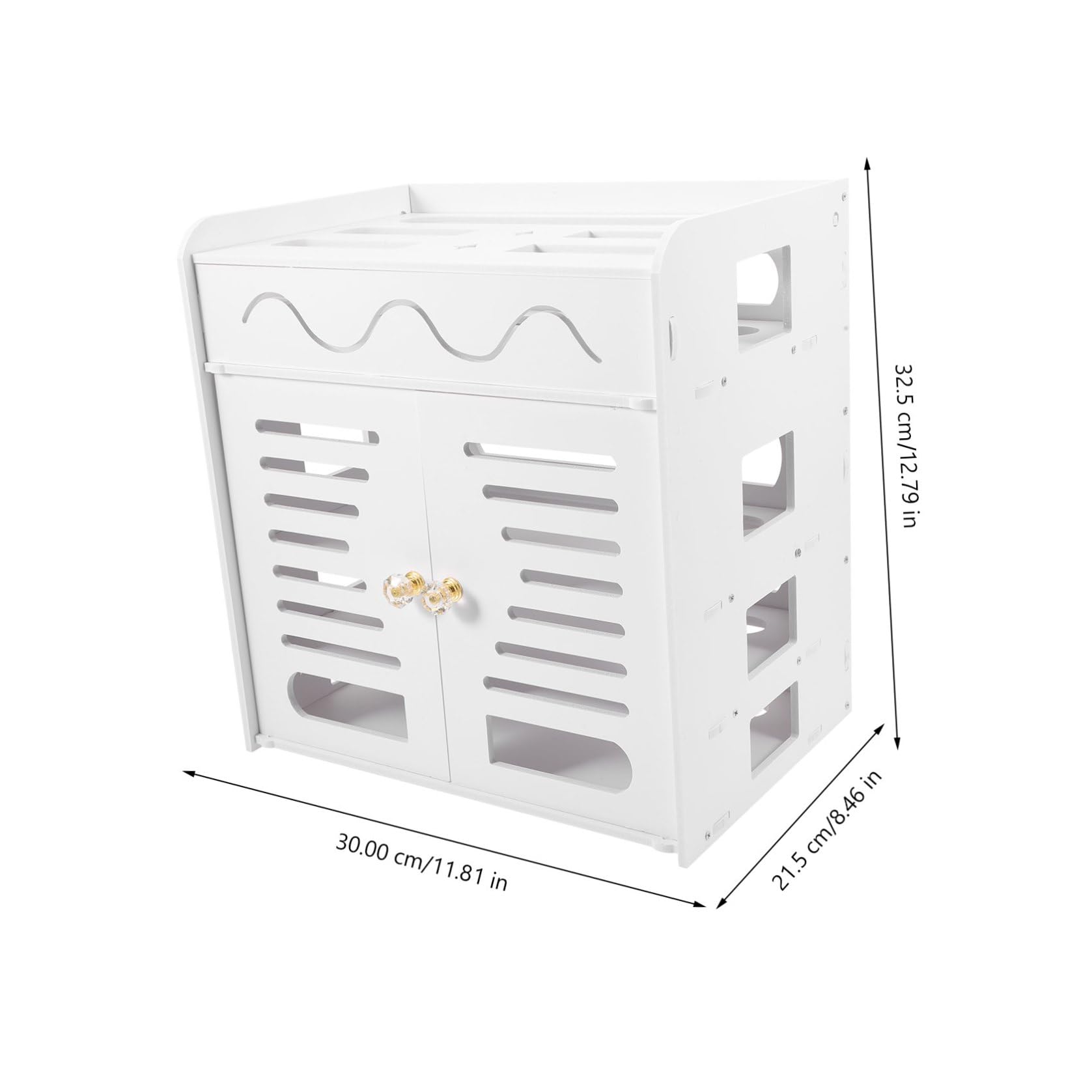 Healvian Scatola di Archiviazione per Router a 4 Strati Doppia Porta, Organizer per Cavi in Pvc Resistente al Calore, Design Compatto per Casa e Ufficio
