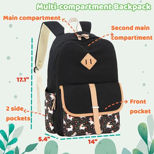 Image of Leaper Canvas School Backpack for Girls Laptop Bag Travel Bag Bookbag Daypack