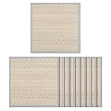 Hausattire Bamboo Placemats for Dining Table Set of 10 Washable 14x14 Inch Square Place Mats Sushi Mats for Kitchen Table Outdoor Parties Easter Farmhouse Boho Decoration - Grey