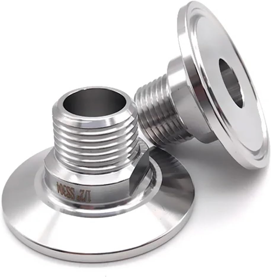 1pc NPT Male Thread 3/4" 304 Stainless Steel Three Clamp Ferru Jual Clamp  Ferrule 3/ 1pc NPT Male Thread 3/8" 304 Stainless Steel Three Clamp Ferru