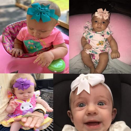 50 Pcs Baby Girl Bow Headbands, Baby Girls Hair Bows, Grosgrain Ribbon Headbands for Baby Girls, Toddlers, Random Colors2