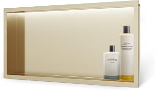 Merranox Stainless Steel Shower Niche with LED, 24" X 12" Champagne Gold Niche for Shower Wall, Recessed Shower Shelf No Tile Needed