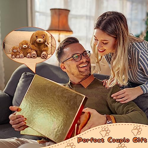 SQEQE Personalized Hugging Plush Puppies - Customized Stuffed Animals - Kawaii Plushies for Couples(Brown, 7.9 inch) - Thumbnail 6