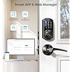 Veise VE07 Fingerprint Smart Lock for Front Door, 7-in-1 Keyless Entry Deadbolt with App Control, Electronic Digital Locks with Touchscreen Keypad, Auto Lock, Easy Install, Waterproof, Matte Black - Image 3