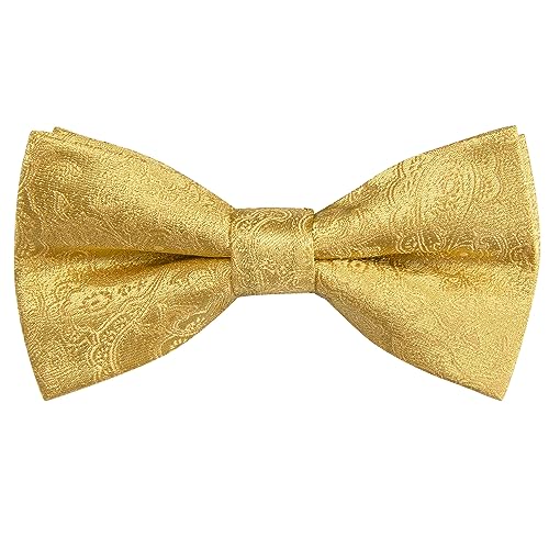 Hi-Tie Bow Ties for Boys Pre-Tied Silk Kids Bow Tie Adjustable Boys Bowties with Pocket Square Set for Wedding Party4