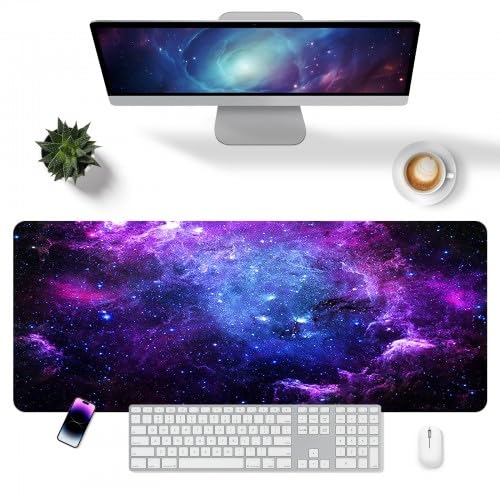 Focenat Tapis de Souris de Jeu 900 x 400mm, XXL Mouse Pad Gaming Grand, Tapis Bureau Antidérapant Étanche, Deskmatte pour Clavier, Sous Main Souris à Bords Cousus pour Gamer, Ordinateur, PC
