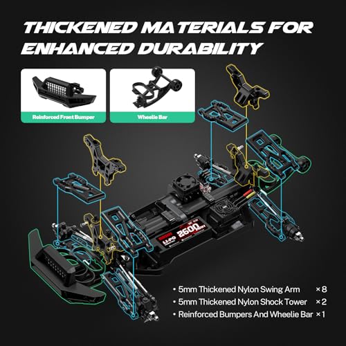 Hosim Mini 1:8 50 MPH Brushless RC Cars for Adults, Fast Adult RC Trucks, Large 4WD Remote Control Car All Terrain RC Truggy Waterproof Off Road Hobby Remote Control Monster Truck with 3S Battery