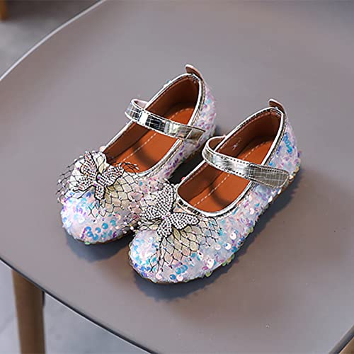 EnJoCho Baby Casual Shoes Summer Autumn Fashion Cute Girls Casual Shoes Colorful Sequins Shiny Rhinestone (White, 5-5.5 Years)2