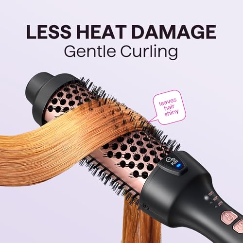 Miniatura 4 de Wavytalk Cepillo Térmico, Cepillo Rizador Iónico De 38mm Calentado Para Crear Rizos Naturales, Cepillo Redondo Para Pelo Caliente Para Un Aspecto Más Suave, Función De Doble Voltaje.