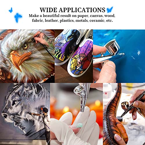 Airbrush Paint Set, 24 Colors Airbrush Paint With 2 Airbrush Cleaner, Ready To Spray, Water Based Acrylic Airbrush Paint Kit For Metal, Plastic Models, Leather, 20Ml/Bottle, Opaque, Neon, Pearl Colors #TOP4