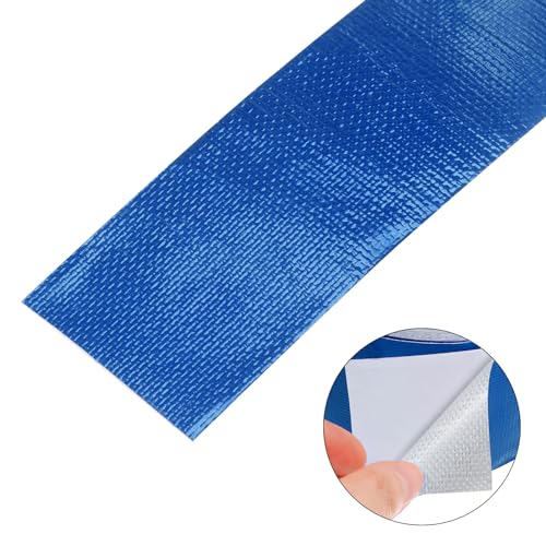 Image of HARFINGTON Tarpaulin Repair Tape, 2 inch x24.6ft Waterproof Rip Stop Patch and Tent Repair Tape for Tear Resistant Tent Greenhouse, Blue