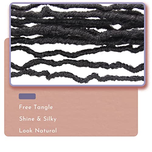 Bohobabe 30 Inch New Faux Locs With Curly End 6 Packs Soft Locs Crochet Hair 72 Strands Long Natural Black Crochet Wavy Locs (6Packs,1B) #TOP4