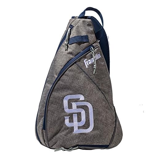 Franklin Sports MLB San Diego Padres Slingback Baseball Crossbody Bag - Shoulder Bag w/Embroidered Logos - MLB Official Licensed Product
