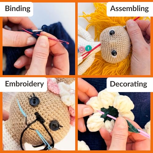 Image of Yarn Needles Large Eye for Crochet & Knitting - 6 Pcs Tapestry Needle Set, Bent Tip Steel & Plastic Darning Needles for Weaving in Ends