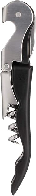 Viners Barware Waiters Friend | Classic 2-Step Lever Action Corkscrew and Bottle Opener | Black & Silver