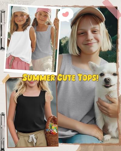Image of 3 Pack Girls Square Neck Tank Tops